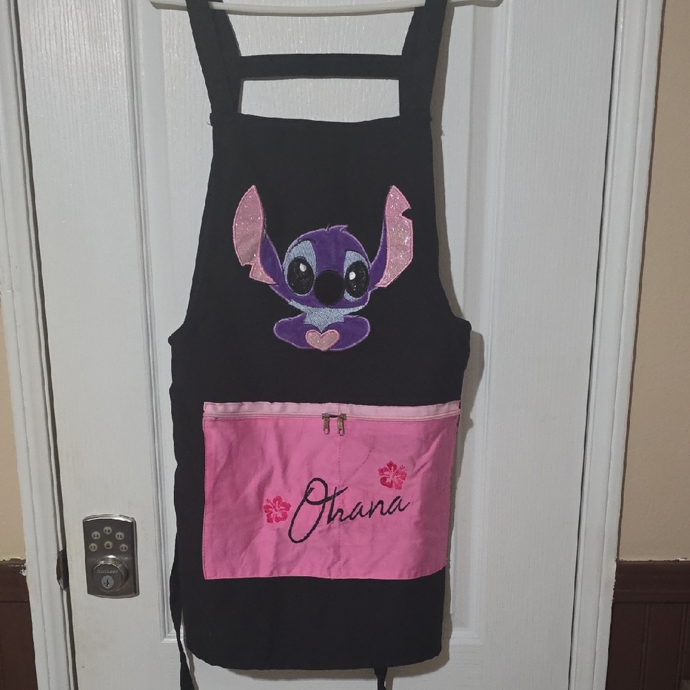 Black and Pink Stitch Apron